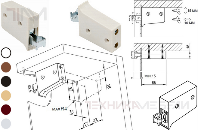 27886 Навес пластиковый универсальный, под саморезы
